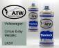 Preview: Volkswagen, Cirrus Gray Metallic, LK5V: 400ml Sprühdose + 400ml Klarlack - Set, von ATW Autoteile West.